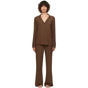 SKIMS Shirt & Lounge Pants Set Soft Lounge Pajamas